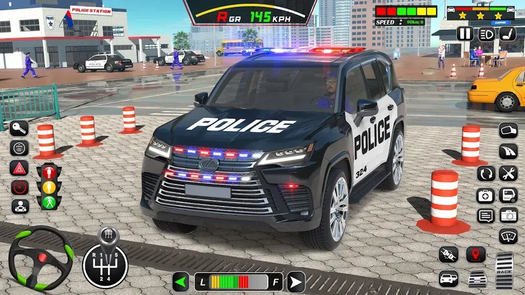 Скачать взломанную Police Car Driving School Game (Полицейская школа вождения автомобилей)  [МОД Unlocked] — стабильная версия apk на Андроид screen 1