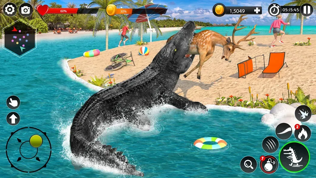 Скачать взломанную Hungry Animal Crocodile Games  [МОД Menu] — полная версия apk на Андроид screen 2