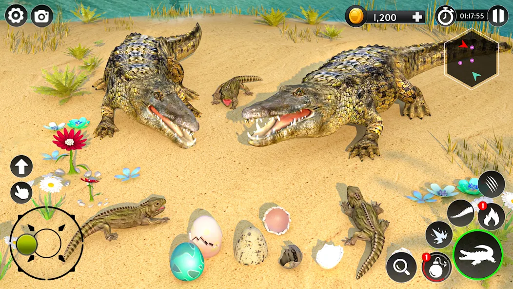 Скачать взломанную Hungry Animal Crocodile Games  [МОД Menu] — полная версия apk на Андроид screen 3