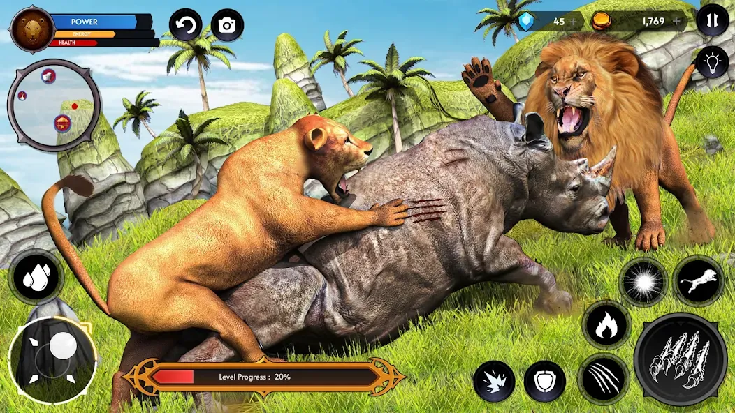 Взломанная Lion Simulator Wild Lion Games  [МОД Много монет] — последняя версия apk на Андроид screen 3