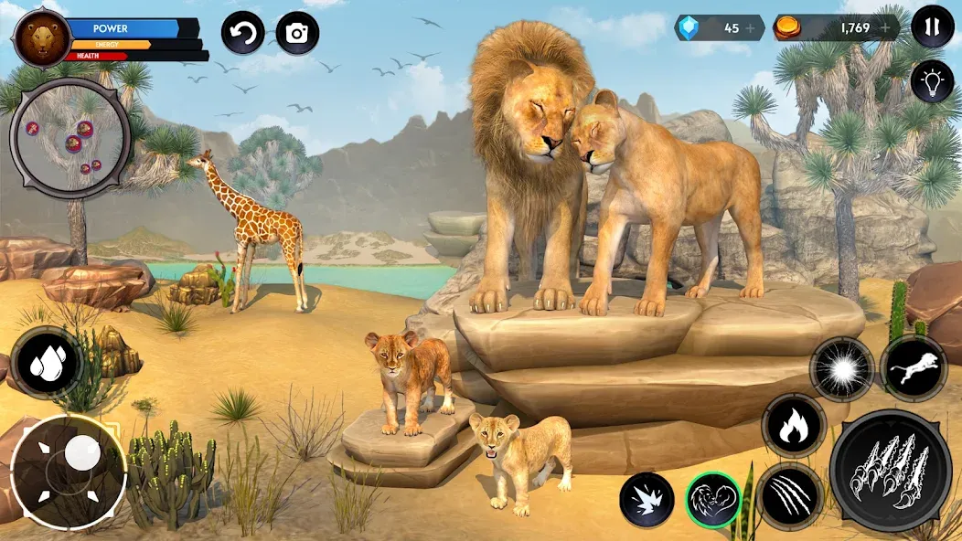 Взломанная Lion Simulator Wild Lion Games  [МОД Много монет] — последняя версия apk на Андроид screen 4