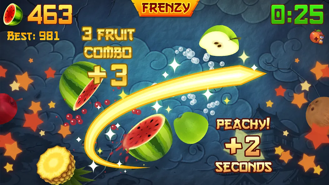 Взломанная Fruit Ninja® (Фрут Ниндзя)  [МОД Mega Pack] — полная версия apk на Андроид screen 2