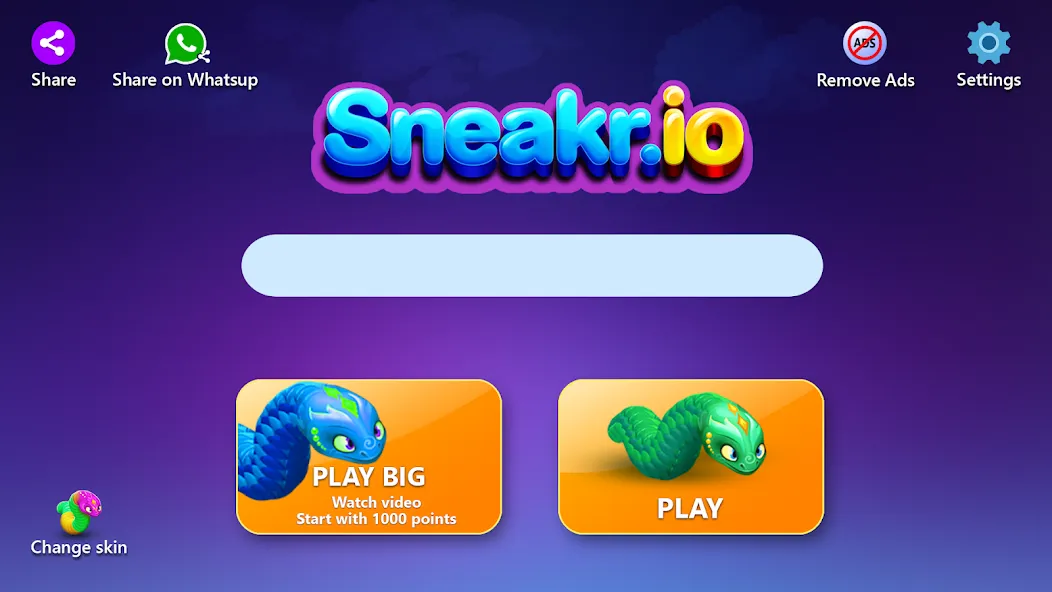 Взлом Sneak.io — Snake Game  [МОД Все открыто] — стабильная версия apk на Андроид screen 5