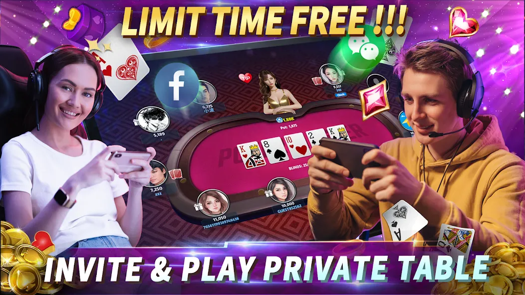 Скачать взлом Poker Master Texas Holdem 2024 (Покер Мастер)  [МОД Unlocked] — полная версия apk на Андроид screen 4