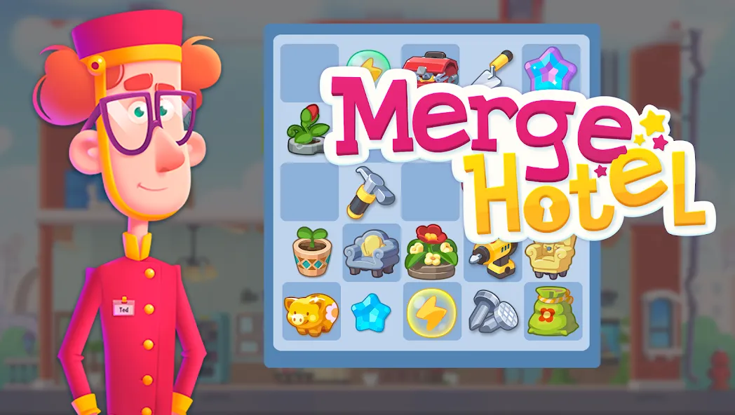 Взломанная Merge Hotel: Family Story Game (Мердж Отель)  [МОД Unlocked] — последняя версия apk на Андроид screen 1