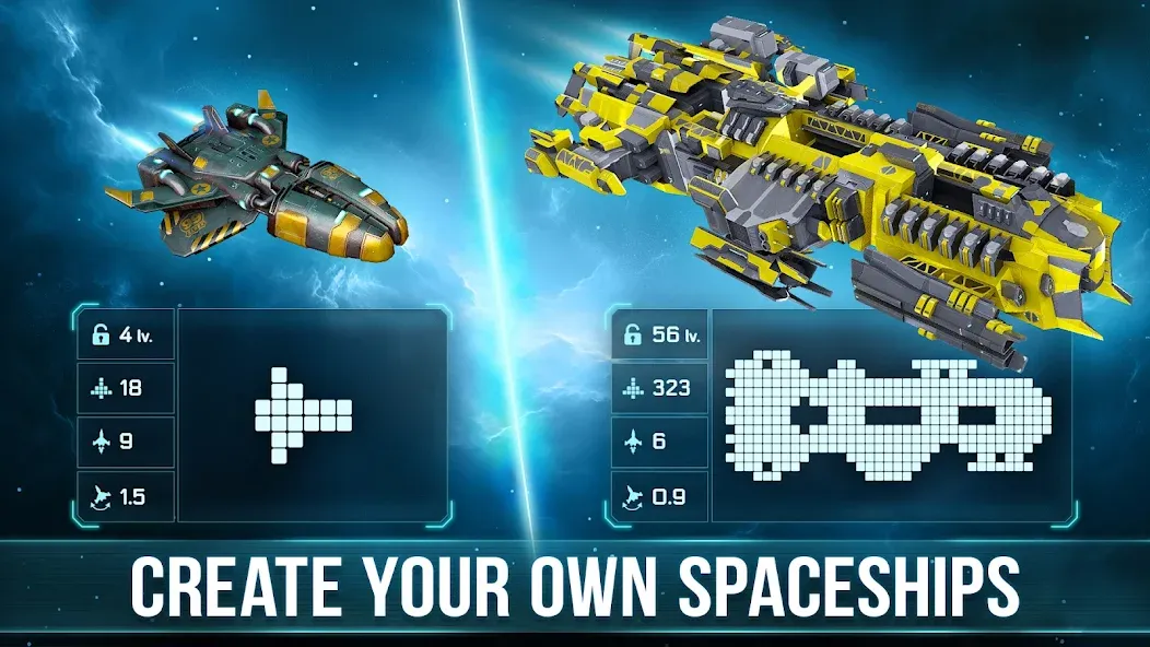 Взлом Space Arena: Construct & Fight (Спейс Арена)  [МОД Mega Pack] — последняя версия apk на Андроид screen 1