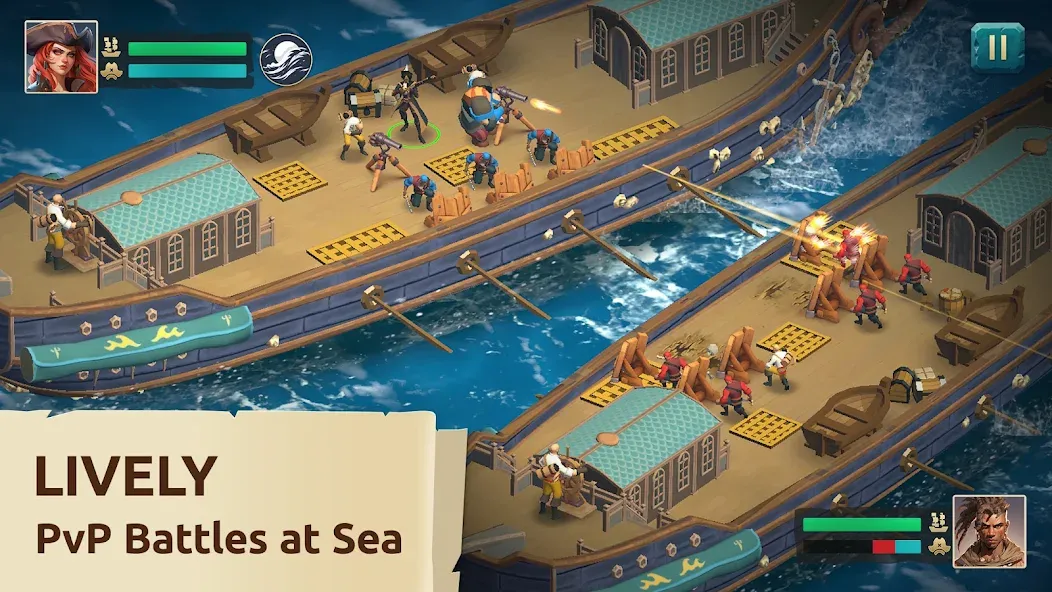 Взломанная Pirate Ships・Build and Fight  [МОД Бесконечные монеты] — стабильная версия apk на Андроид screen 1