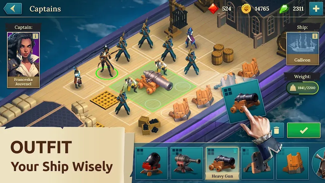 Взломанная Pirate Ships・Build and Fight  [МОД Бесконечные монеты] — стабильная версия apk на Андроид screen 2