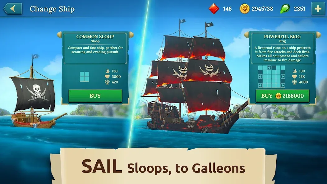 Взломанная Pirate Ships・Build and Fight  [МОД Бесконечные монеты] — стабильная версия apk на Андроид screen 3