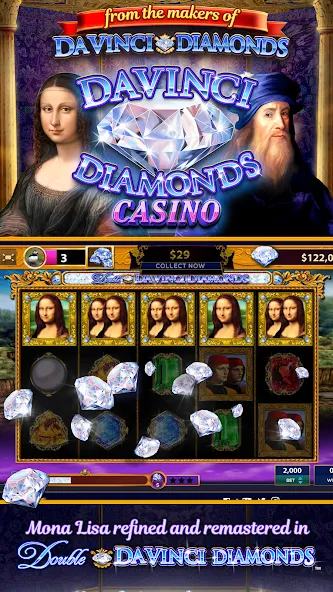 Взломанная Da Vinci Diamonds Casino – Bes (Да Винчи Даймондс Казино)  [МОД Меню] — полная версия apk на Андроид screen 1