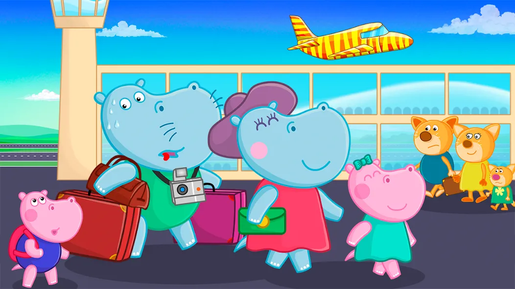 Взлом Hippo: Airport Profession Game  [МОД Много денег] — последняя версия apk на Андроид screen 4