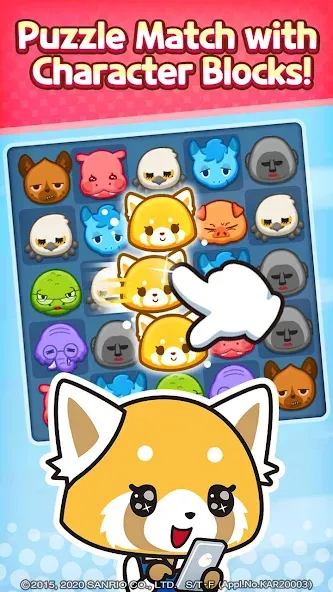 Взломанная Aggretsuko : Match 3 Puzzle (Аггретсуко)  [МОД Много денег] — стабильная версия apk на Андроид screen 1