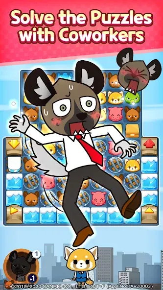 Взломанная Aggretsuko : Match 3 Puzzle (Аггретсуко)  [МОД Много денег] — стабильная версия apk на Андроид screen 2