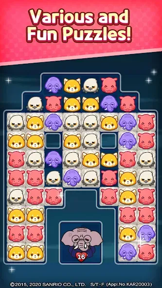 Взломанная Aggretsuko : Match 3 Puzzle (Аггретсуко)  [МОД Много денег] — стабильная версия apk на Андроид screen 4