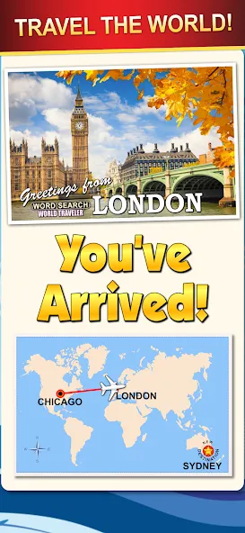 Скачать взломанную Word Search World Traveler (Ворд Срч Ворлд Трэвелер)  [МОД Бесконечные деньги] — полная версия apk на Андроид screen 3