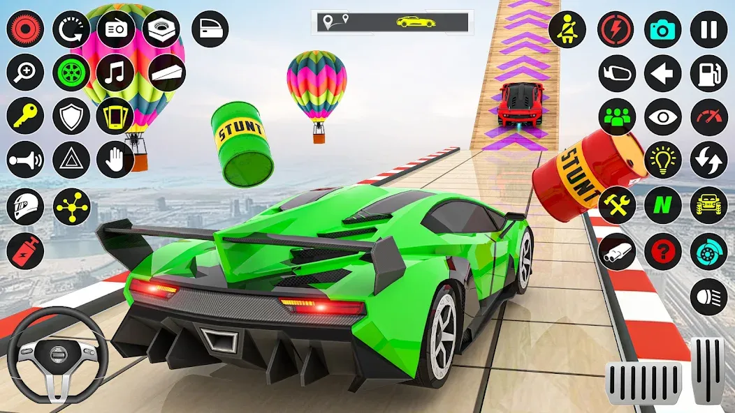 Взломанная GT Car Stunt Race: Mega Ramps (Джи Ти Кар Стант Рейс)  [МОД Много денег] — последняя версия apk на Андроид screen 1