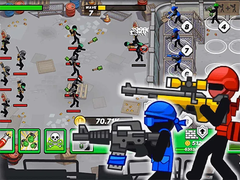 Скачать взломанную Stickman Defenders: Stick War  [МОД Меню] — стабильная версия apk на Андроид screen 1