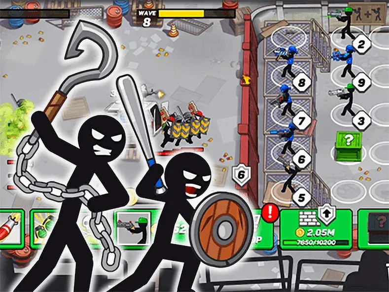 Скачать взломанную Stickman Defenders: Stick War  [МОД Меню] — стабильная версия apk на Андроид screen 3