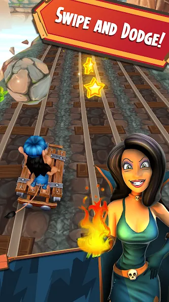 Скачать взломанную Hugo Troll Race 2: Rail Rush (Хуго Тролл Гонка 2)  [МОД Много денег] — полная версия apk на Андроид screen 2