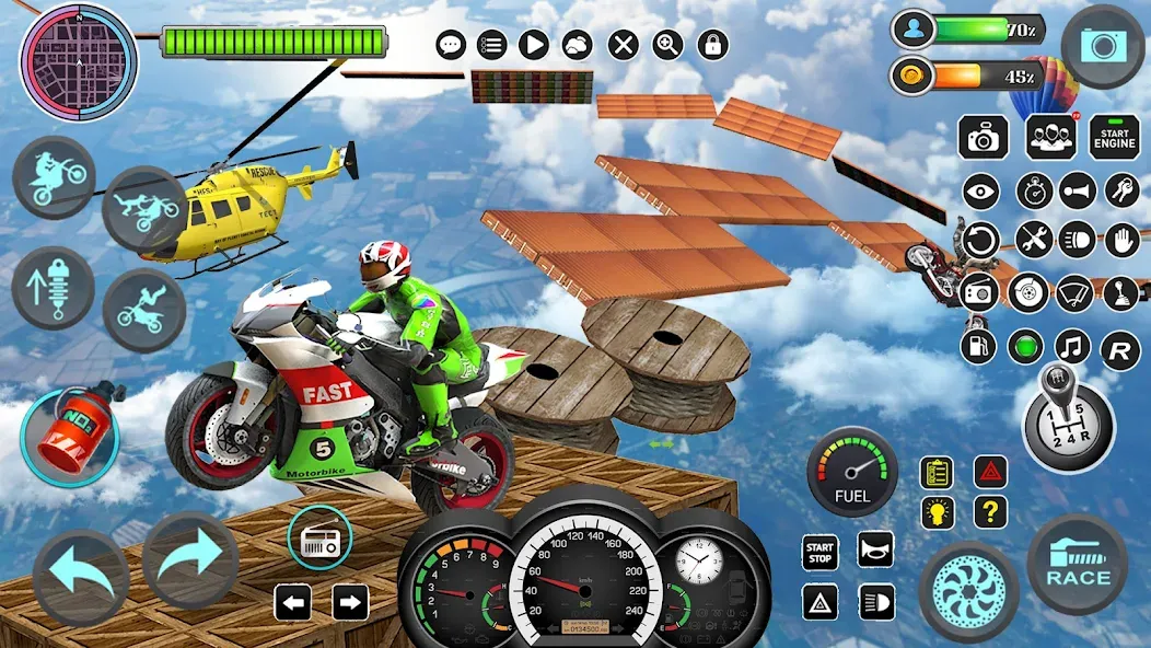 Скачать взломанную Mega Ramp Bike Stunts Games 3D  [МОД Menu] — полная версия apk на Андроид screen 3