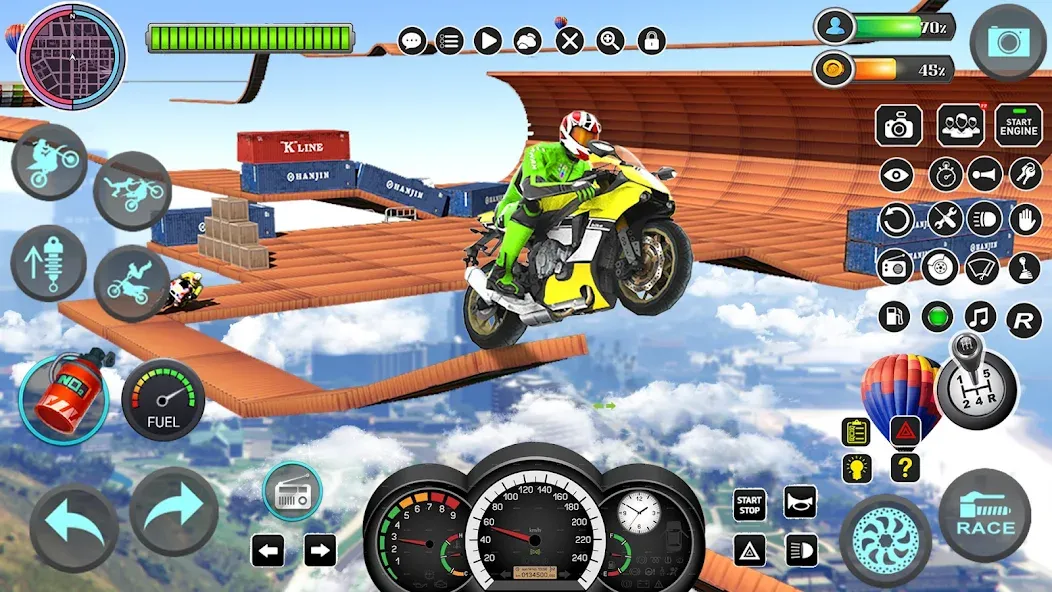 Скачать взломанную Mega Ramp Bike Stunts Games 3D  [МОД Menu] — полная версия apk на Андроид screen 5