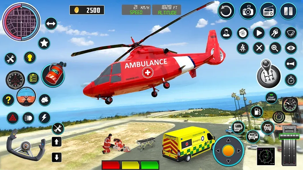 Взломанная Heli Ambulance Simulator Game  [МОД Много денег] — полная версия apk на Андроид screen 2