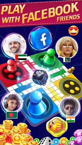 Скачать взлом Online Ludo Game Multiplayer (Лудо Мастер Лудо Дайс Кинг)  [МОД Много денег] — стабильная версия apk на Андроид screen 1