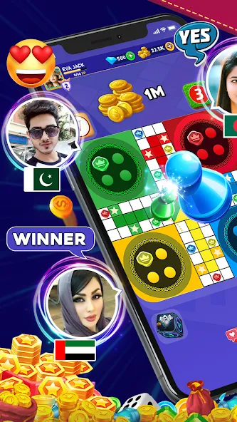 Скачать взлом Online Ludo Game Multiplayer (Лудо Мастер Лудо Дайс Кинг)  [МОД Много денег] — стабильная версия apk на Андроид screen 4