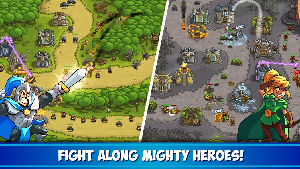 Скачать взломанную Kingdom Rush Tower Defense TD (Кингдом Раш)  [МОД Unlocked] — последняя версия apk на Андроид screen 3