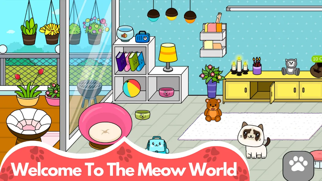 Скачать взлом My Cat Town — Cute Kitty Games  [МОД Бесконечные монеты] — стабильная версия apk на Андроид screen 1