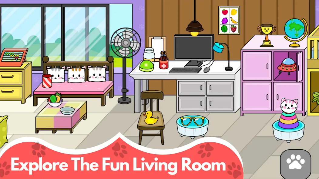 Скачать взлом My Cat Town — Cute Kitty Games  [МОД Бесконечные монеты] — стабильная версия apk на Андроид screen 2
