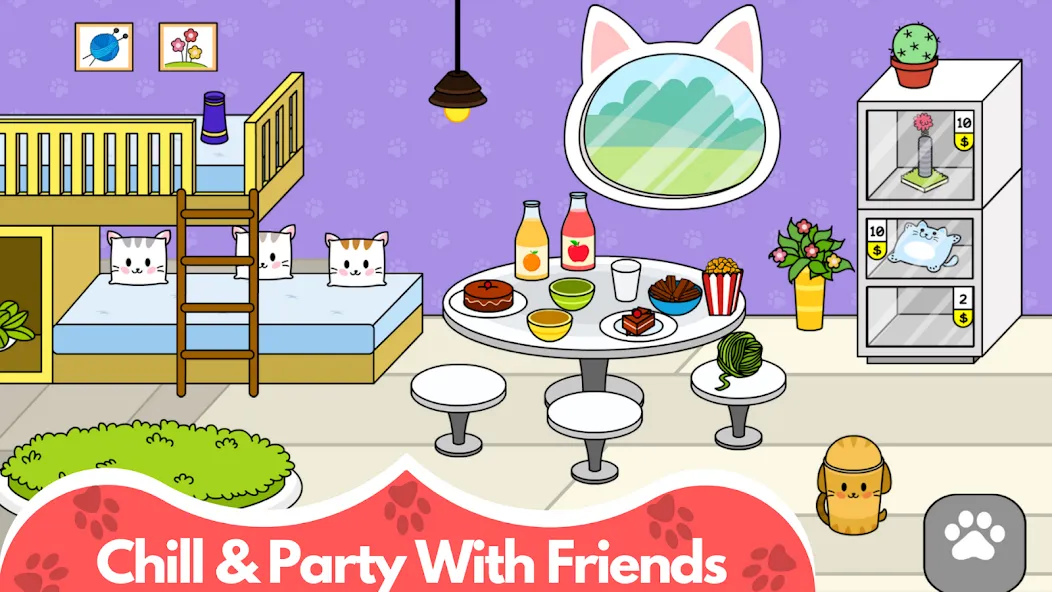 Скачать взлом My Cat Town — Cute Kitty Games  [МОД Бесконечные монеты] — стабильная версия apk на Андроид screen 3