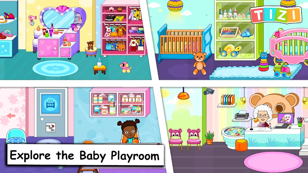 Скачать взломанную My Tizi Town Daycare Baby Game  [МОД Много монет] — полная версия apk на Андроид screen 1