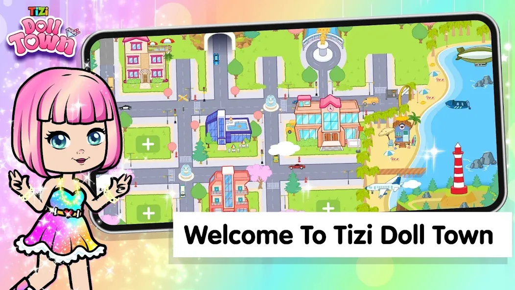 Скачать взлом Tizi Town: Doll Dress Up Games  [МОД Много денег] — стабильная версия apk на Андроид screen 1