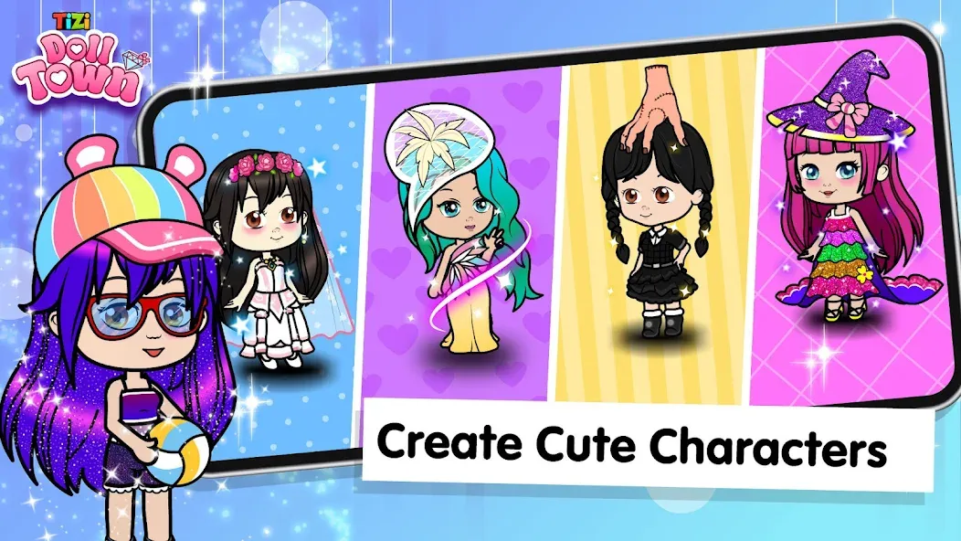 Скачать взлом Tizi Town: Doll Dress Up Games  [МОД Много денег] — стабильная версия apk на Андроид screen 2