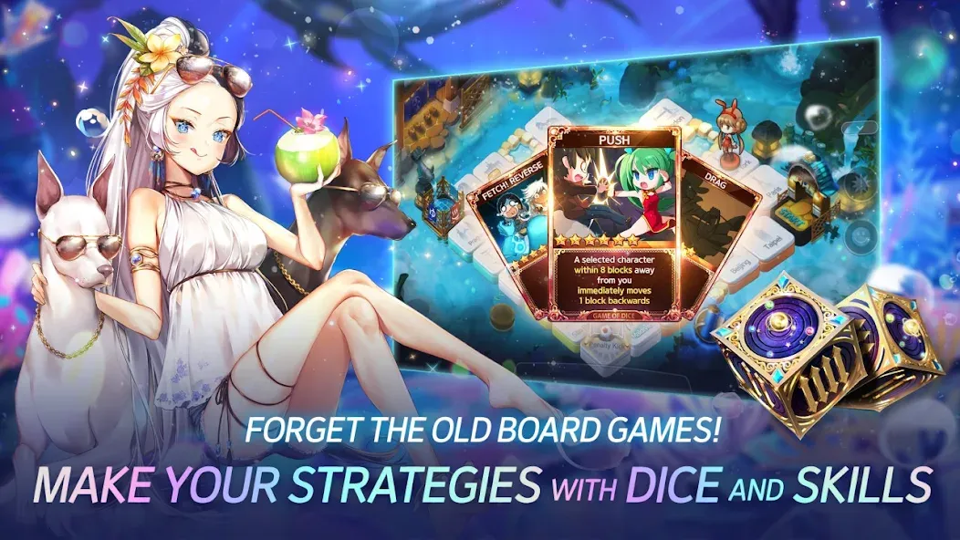 Скачать взлом Game of Dice: Board&Card&Anime (Гейм оф Дайс)  [МОД Бесконечные деньги] — полная версия apk на Андроид screen 3