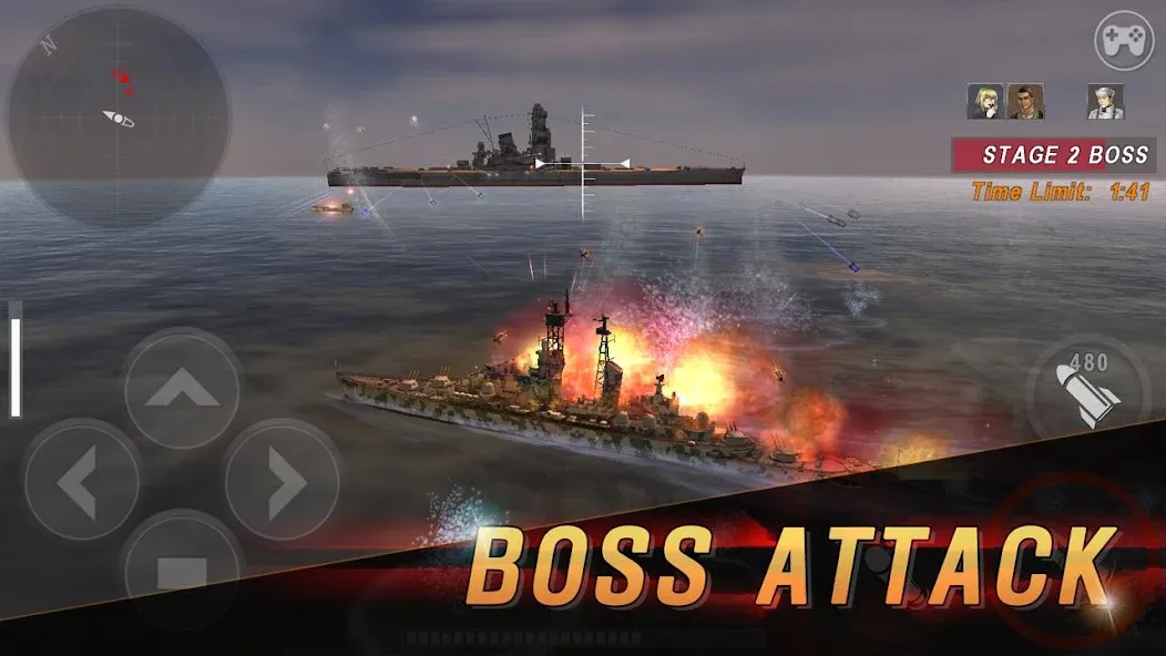 Взлом WARSHIP BATTLE:3D World War II  [МОД Unlocked] — полная версия apk на Андроид screen 5