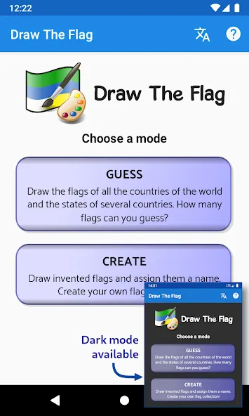 Скачать взлом Draw The Flag — Quiz & Maker  [МОД Все открыто] — стабильная версия apk на Андроид screen 1