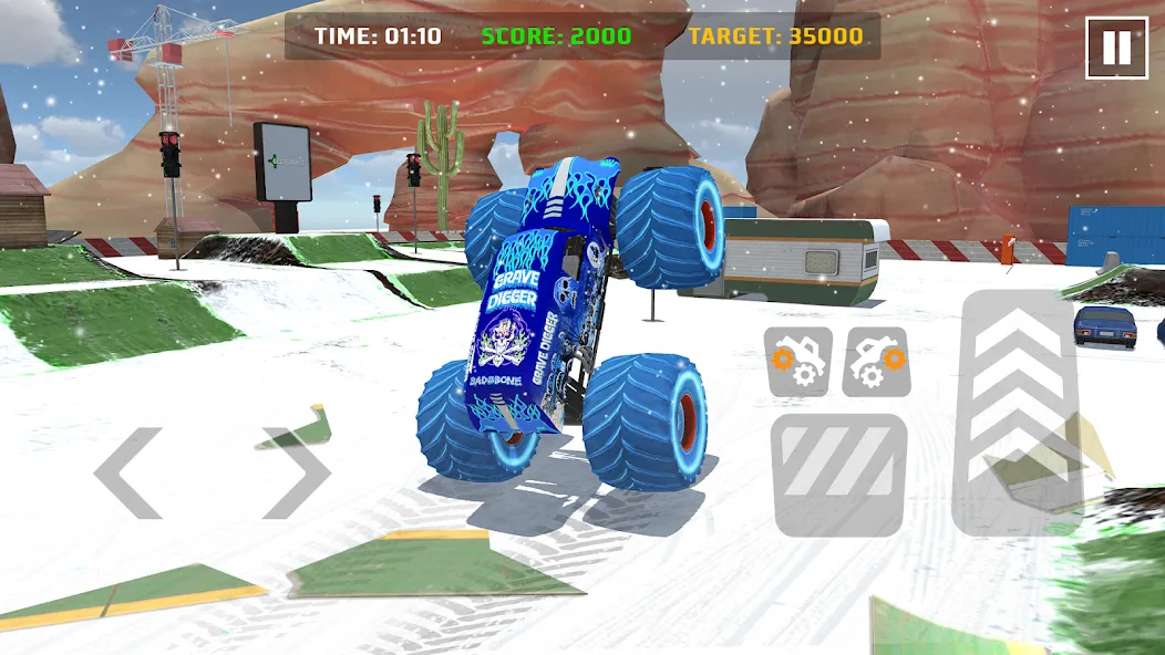 Скачать взломанную Car Games: Monster Truck Stunt (Монстртрак стант)  [МОД Бесконечные монеты] — полная версия apk на Андроид screen 1