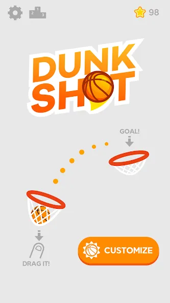 Скачать взломанную Dunk Shot (Данк Шот)  [МОД Unlocked] — полная версия apk на Андроид screen 1