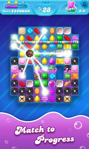 Взломанная Candy Crush Soda Saga (Кенди Краш Сода Сага)  [МОД Unlimited Money] — полная версия apk на Андроид screen 2