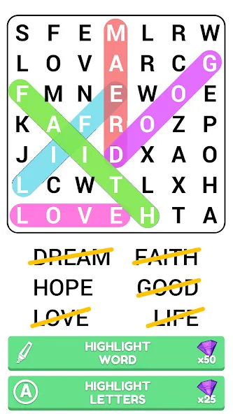 Скачать взломанную Word Search Puzzle Game  [МОД Бесконечные деньги] — последняя версия apk на Андроид screen 3