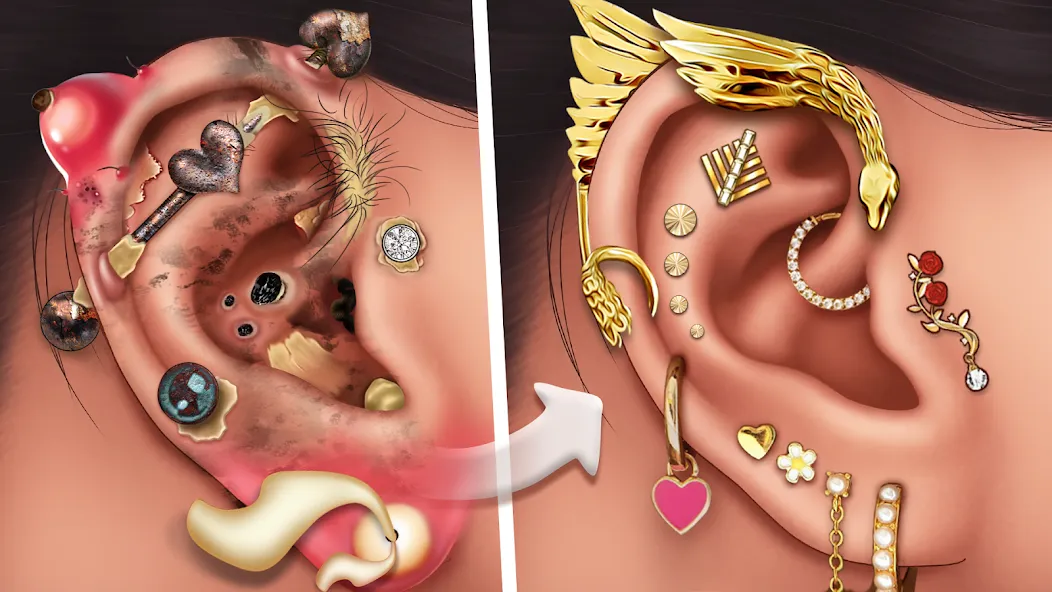 Скачать взлом Ear Salon ASMR Ear Wax& Tattoo (АСМР)  [МОД Много монет] — полная версия apk на Андроид screen 1