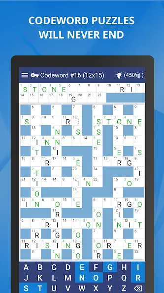 Скачать взломанную Keywords — Codeword Puzzle  [МОД Бесконечные монеты] — стабильная версия apk на Андроид screen 2