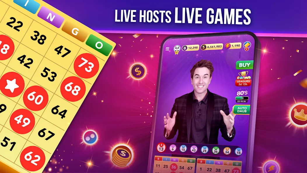 Взломанная Live Play Bingo: Real Hosts (Лайв Плей Бинго)  [МОД Меню] — полная версия apk на Андроид screen 2