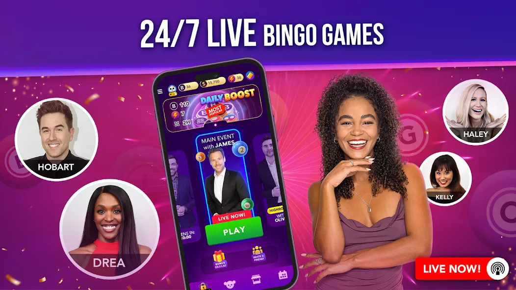 Взломанная Live Play Bingo: Real Hosts (Лайв Плей Бинго)  [МОД Меню] — полная версия apk на Андроид screen 3