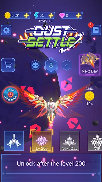 Взлом Dust Settle 3D — Galaxy Attack (Даст Сеттл 3Д)  [МОД Mega Pack] — полная версия apk на Андроид screen 1