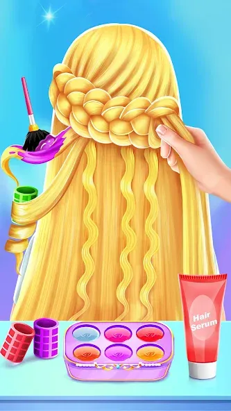 Взлом Braided Hair Salon Girls Games  [МОД Menu] — полная версия apk на Андроид screen 2