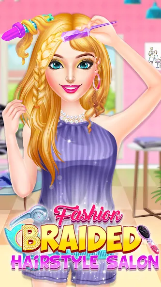 Взлом Braided Hair Salon Girls Games  [МОД Menu] — полная версия apk на Андроид screen 3