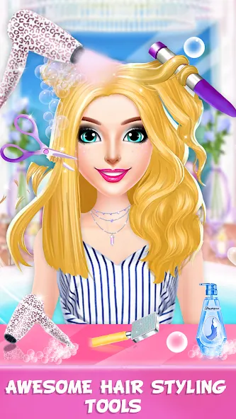 Взлом Braided Hair Salon Girls Games  [МОД Menu] — полная версия apk на Андроид screen 4